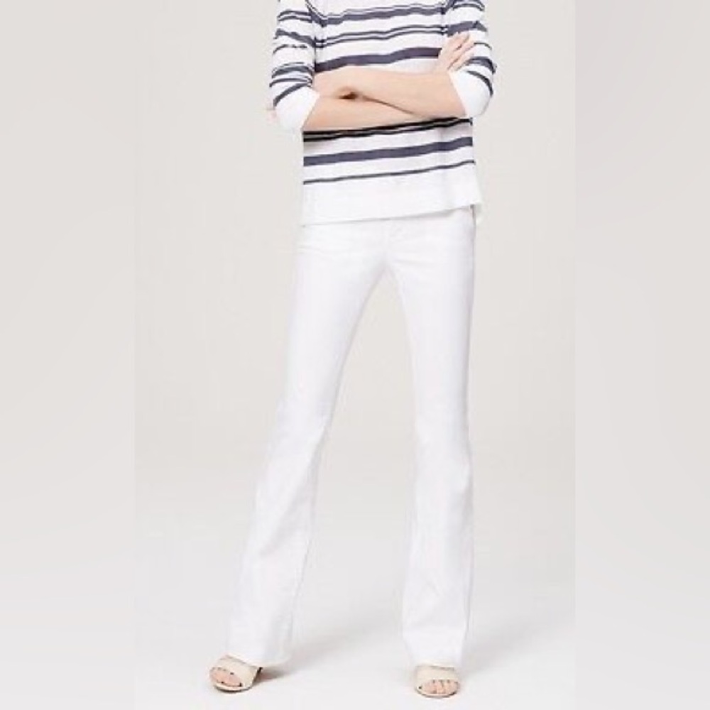 loft white flared jeans